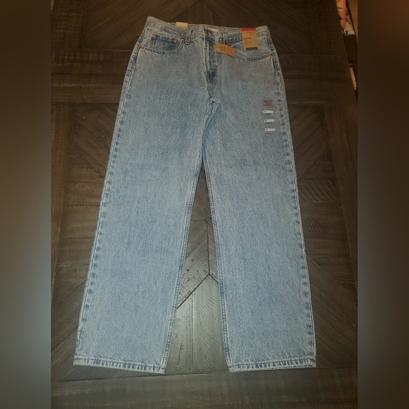 Levi's Low Pro Straight 31 Mid Rise Jeans Womens Glow Up Blue A09640003 - Picture 3 of 12